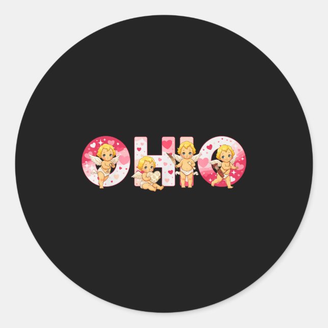 Funny Ohio Cud Midwestern Party O-h-i-o In Valenti Classic Round Sticker (Front)