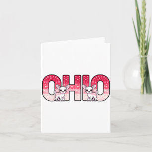 Funny Ohio Deer Midwestern Party O-h-i-o In Valent Card