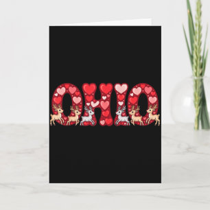 Funny Ohio Deer Midwestern Party O-h-i-o In Valent Card