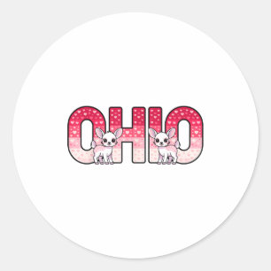 Funny Ohio Deer Midwestern Party O-h-i-o In Valent Classic Round Sticker