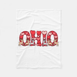 Funny Ohio Deer Midwestern Party O-h-i-o In Valent Fleece Blanket