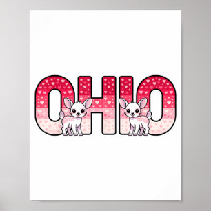 Funny Ohio Deer Midwestern Party O-h-i-o In Valent Poster