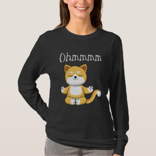 Funny Ohmmm Yoga Cat Zen Meditation Relaxation Fit T-Shirt