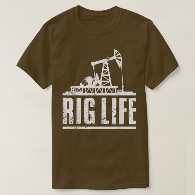 Funny Oil Rig Art Men Dad Oil Field Roughneck Rig  T-Shirt (Design Front)