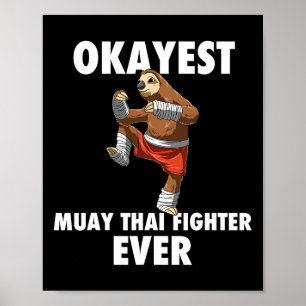Funny Okayest Sloth Fighter Ever - Muay Thai Poster