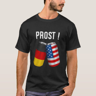 Funny Oktoberfest German American Flag Prost Beer T-Shirt