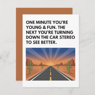 Funny Old Age Birthday Card Turn Stereo Down