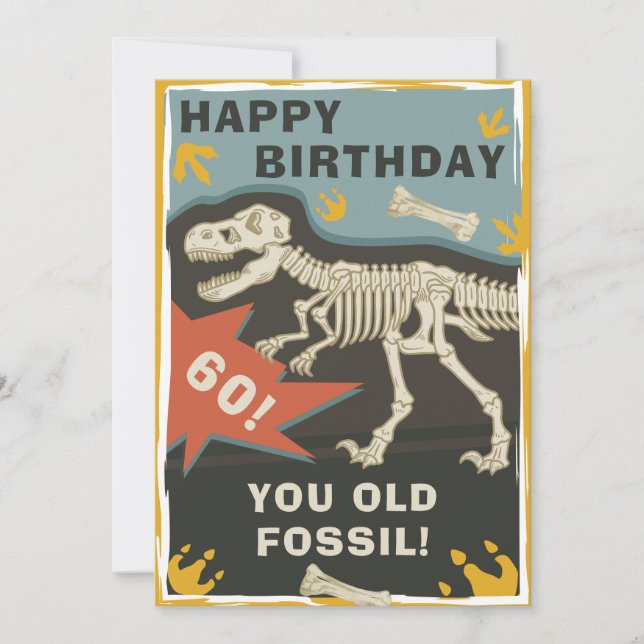 Funny Old Age Dinosaur Birthday Card (Front)