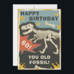 Funny Old Age Dinosaur Birthday Card<br><div class="desc">Funny dinosaur old age birthday card! Has an a trex skeleton and awesome dino inspired fonts. Perfect for the old guy who appreciates a bit of humour. Fully editable to change the year,  name and text on the back. See coordinating item in our shop,  Enchanted Finch.</div>
