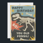 Funny Old Age Dinosaur Birthday Card<br><div class="desc">Funny dinosaur old age birthday card! Has an a trex skeleton and awesome dino inspired fonts. Perfect for the old guy who appreciates a bit of humour. Fully editable to change the year,  name and text on the back. See coordinating item in our shop,  Enchanted Finch.</div>