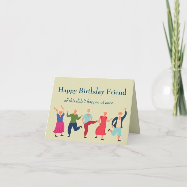 Funny Old Age Over the Hill Birthday Friend Card (Front)