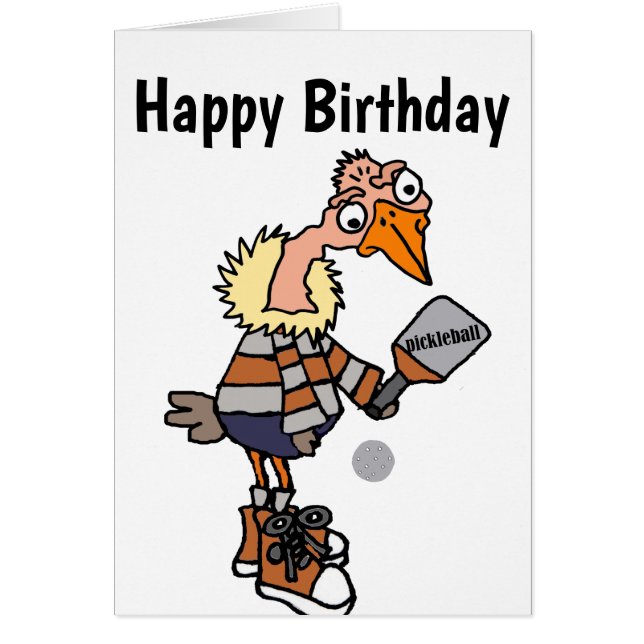 Funny Old Buzzard Pickleball Player Cartoon (Front)