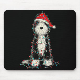 Funny Old English Sheepdog Christmas Graphics Dog  Mouse Pad
