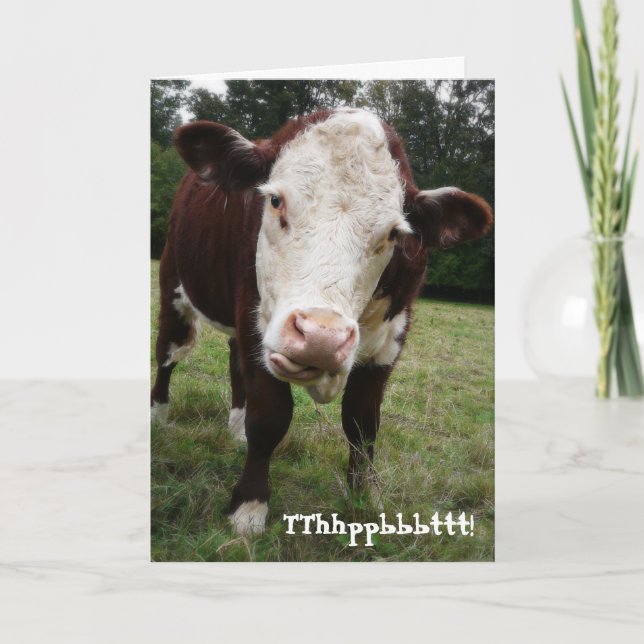 Funny Old Fart Cow Birthday Card (Front)
