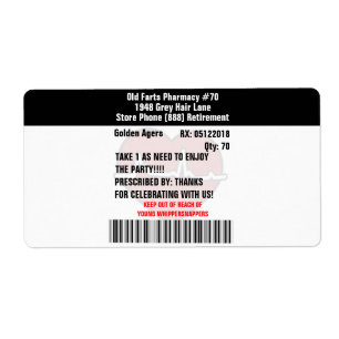 Funny Old Farts Party Prescription RX Bottle