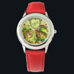FUNNY OLD FASHION ST.PATRICK'S DAY CATS HEART WATCH<br><div class="desc">Beautiful cats in antique costume with hats and a shamrock heart elaborated from an old vintage illustration.</div>