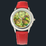 FUNNY OLD FASHION ST.PATRICK'S DAY CATS HEART WATCH<br><div class="desc">Beautiful cats in antique costume with hats and a shamrock heart elaborated from an old vintage illustration.</div>