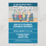 Funny Old Folks Birthday Party Invitation<br><div class="desc">Here’s a funny birthday party invitation featuring a group of older folks ready to par-TAY! Each text field under the cartoon on the invitation can be easily personalised and/or customised, including the age. Thanks for choosing this original design by © Chuck Ingwersen and supporting me — an independent artist! I...</div>