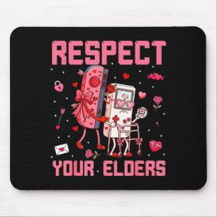 Funny Old Gamer Gaming Retro 80s 90s Valentines Ol Mouse Pad