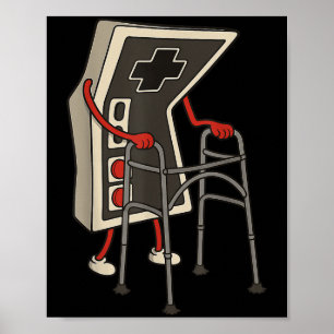 Funny Old Gamer Gaming Retro 80s 90s Video Game Ol Poster