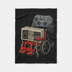 Funny Old Gamer Gaming Retro Design Fleece Blanket