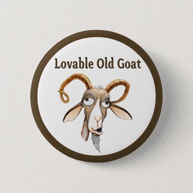 Funny Old Goat 6 Cm Round Badge (Front)