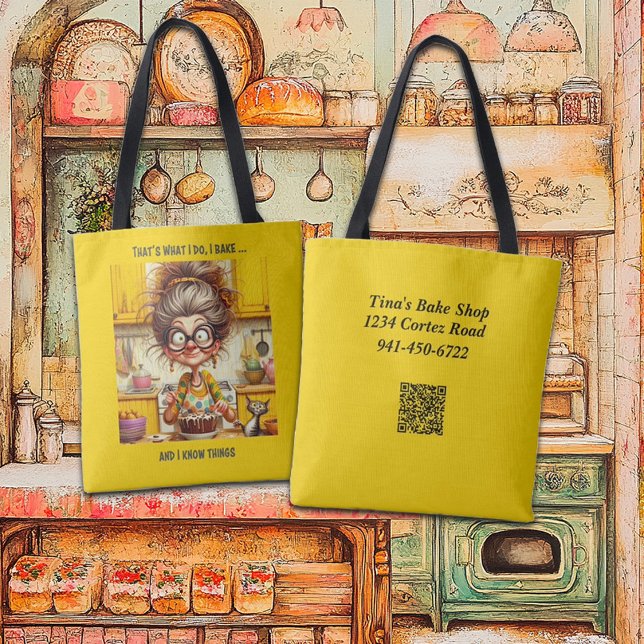 Funny Old Lady Baker’s Tote Bag (Creator Uploaded)