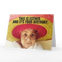 FUNNY OLD LADY BIRTHDAY GREETING CARD