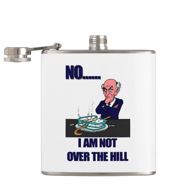 Funny Old Man Not Over the Hill Birthday Hip Flask (Opened)