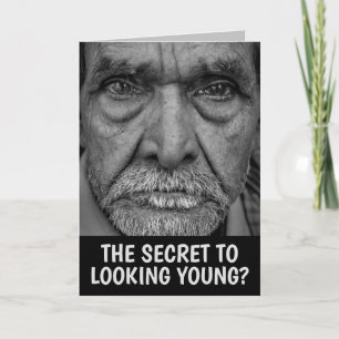 FUNNY OLD MAN OVER THE HILL BIRTHDAY greeting card