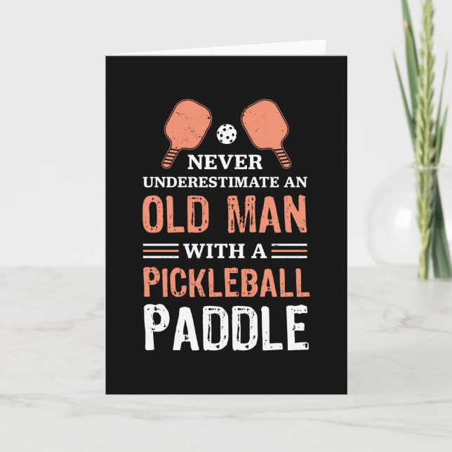Funny Old Man Pickleball Paddle Gift Card (Front)