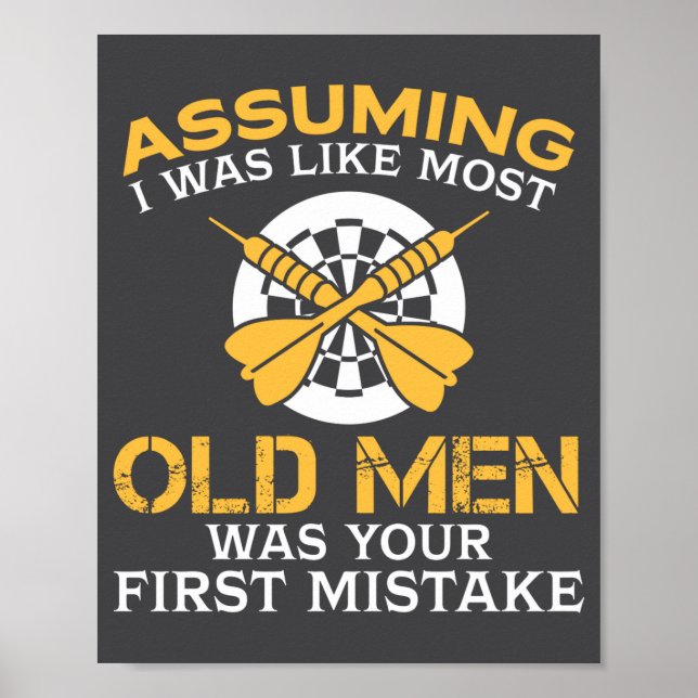 Funny Old Men Who Loves Darting  Poster (Front)
