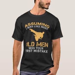 Funny Old Men Who Loves Karate T-Shirt