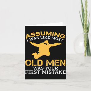Funny Old Men Who Loves Skydiving  Card
