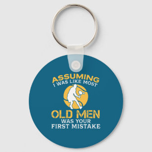Funny Old Men Who Loves Tennis Key Ring