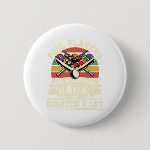 Funny Old Men Women 8 Ball Billiards Pool Player - 6 Cm Round Badge