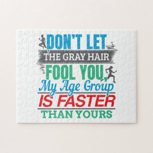Funny Old Runner - Faster Age Group Running Jigsaw Puzzle