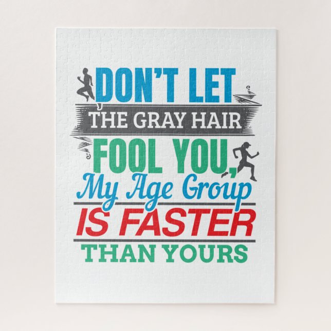 Funny Old Runner - Faster Age Group Running Jigsaw Puzzle (Vertical)