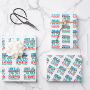 Funny Old Runner - Faster Age Group Running Wrapping Paper Sheet