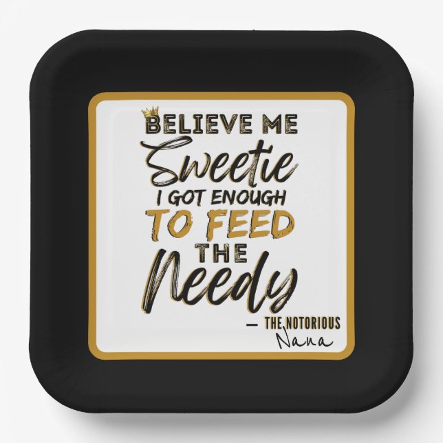 Funny Old School 90's Hip Hop Birthday/Baby Shower Paper Plate (Front)