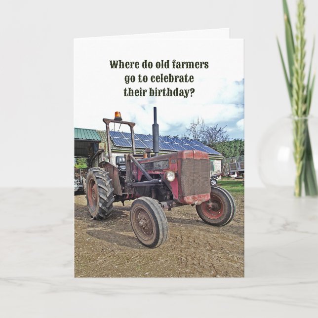 Funny Old Tractor Birthday for Father Grandfather Card (Front)