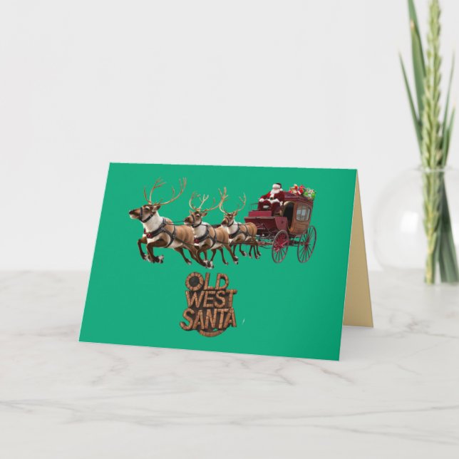 Funny Old West Santa Christmas Card (Front)