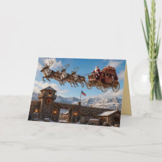 Funny Old West Santa Christmas Card