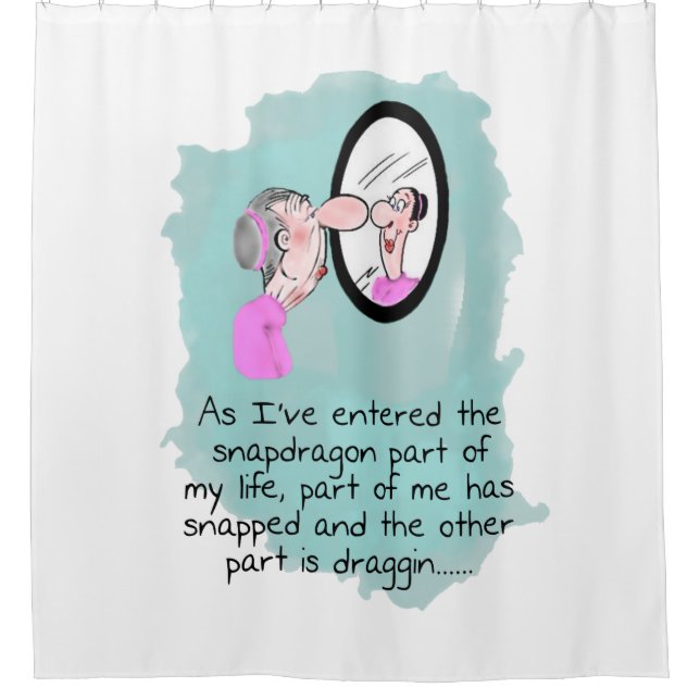 Funny Old Woman in Looking Glass Shower Curtin Shower Curtain (Front)
