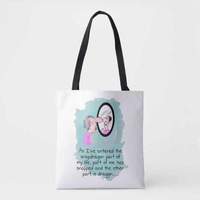 Funny Old Woman in Looking Glass Tote (Front)