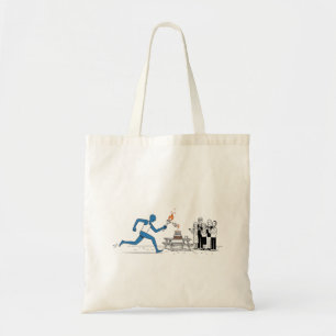 Funny Olympic Torch Birthday Cake Tote Bag