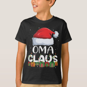 Funny Oma Santa Claus Christmas Pyjamas Family Mat T-Shirt