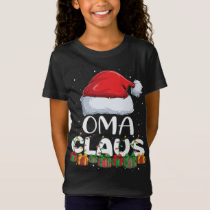 Funny Oma Santa Claus Christmas Pyjamas Family Mat T-Shirt