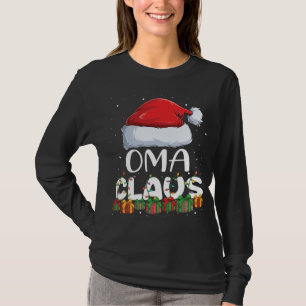Funny Oma Santa Claus Christmas Pyjamas Family Mat T-Shirt