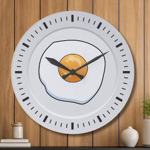 Funny Omelette Breakfast - kitchen decor  Large Clock